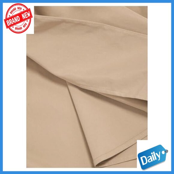 Women's Trench Coat Double Breasted Lapel Puff Sleeve A-Line Jacket Outerwear - Picture 3 of 5